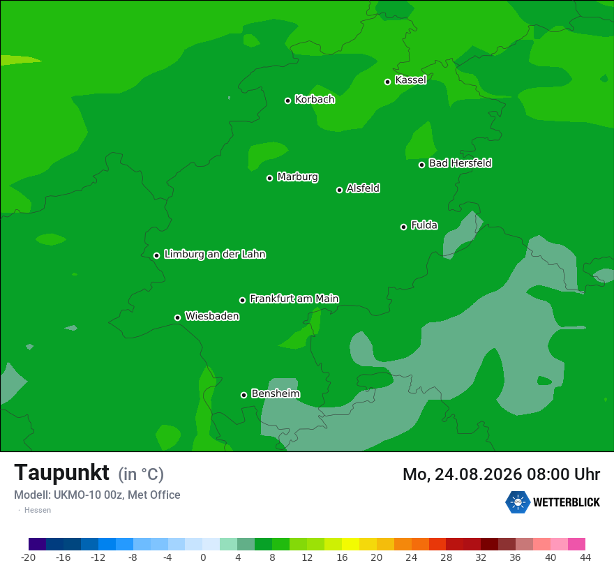Modellkarte UKMO – td – he