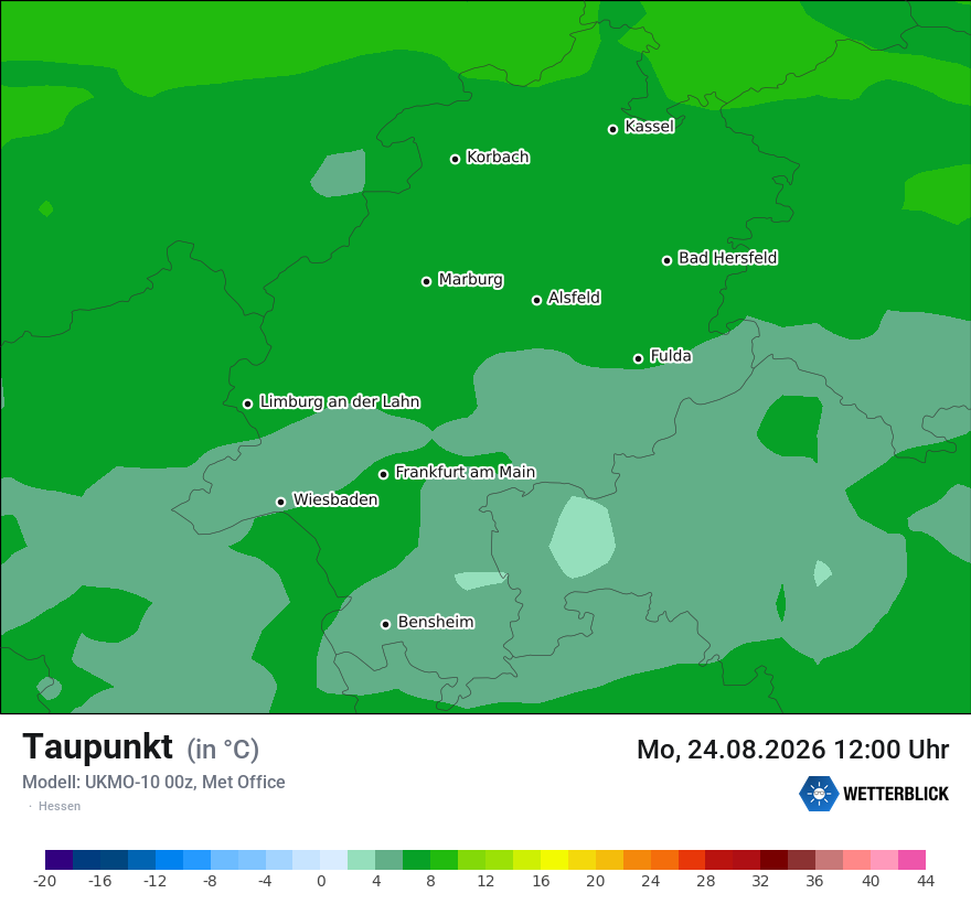 Modellkarte UKMO – td – he