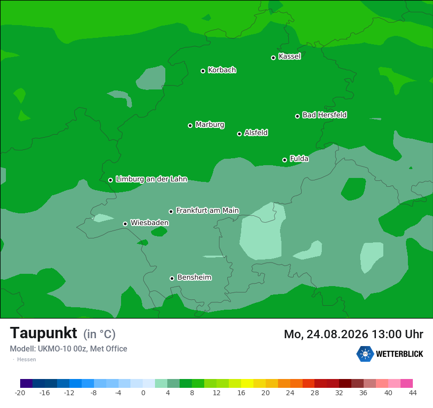Modellkarte UKMO – td – he
