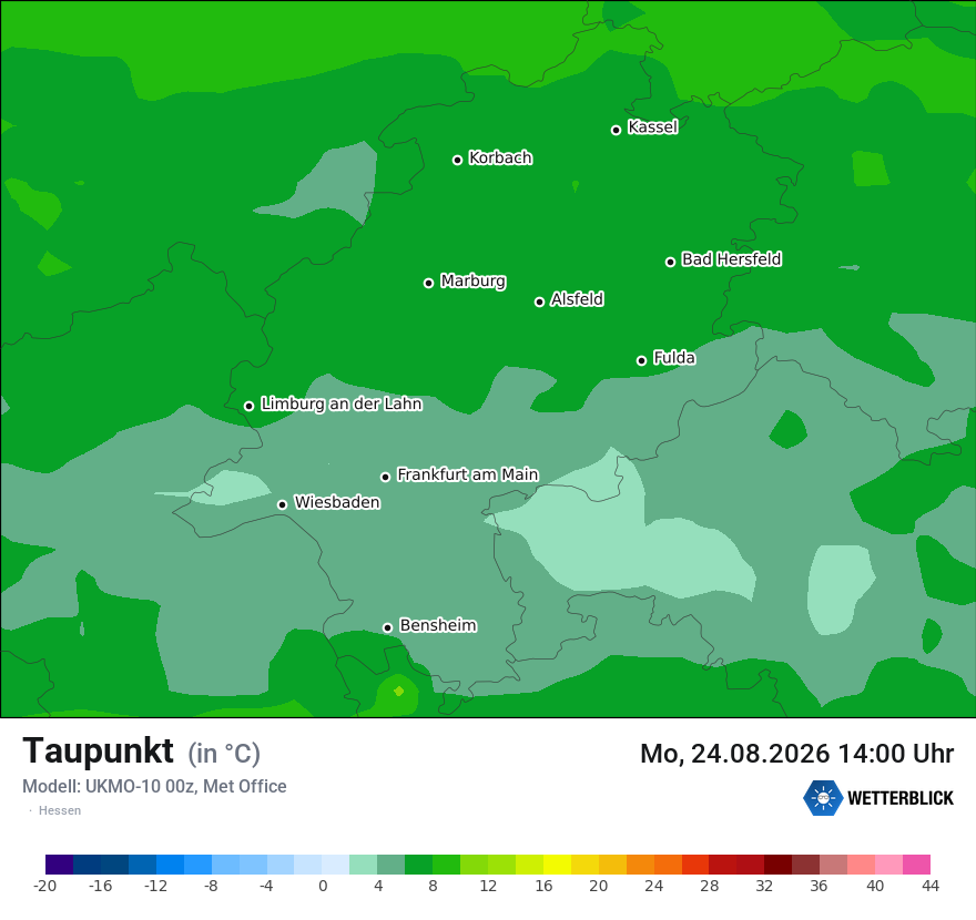 Modellkarte UKMO – td – he