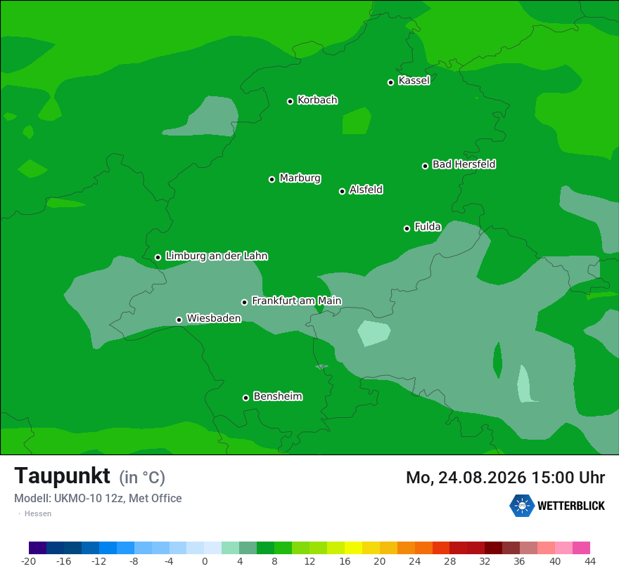 Modellkarte UKMO – td – he