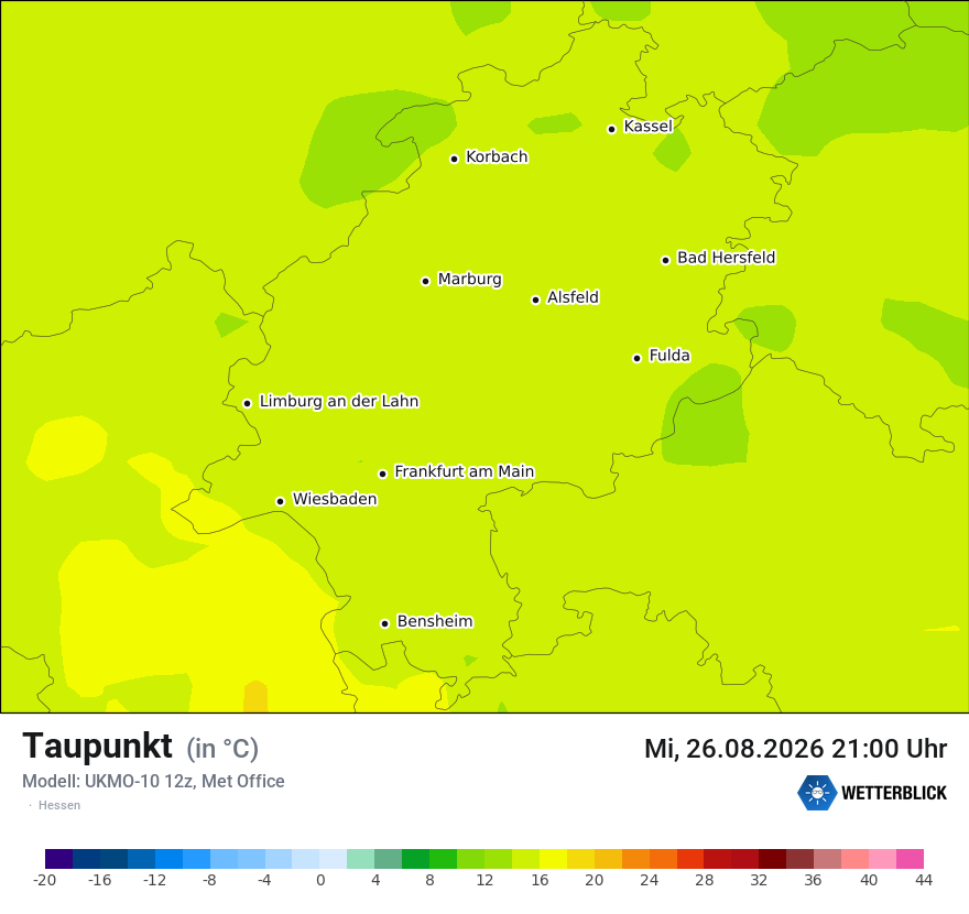 Modellkarte UKMO – td – he