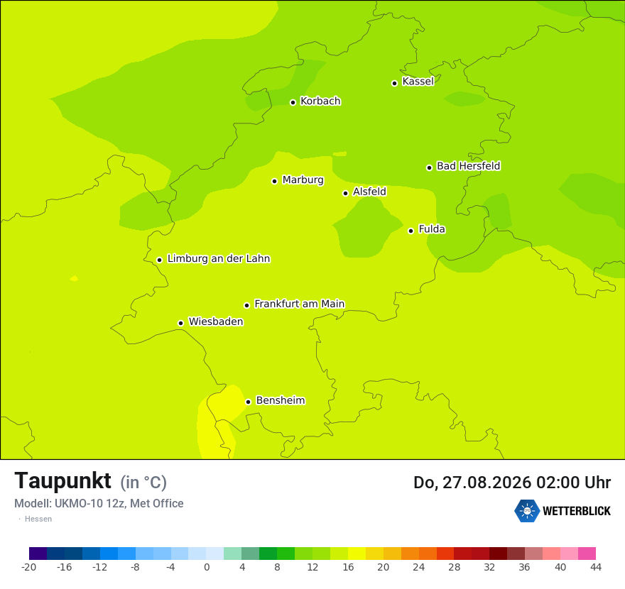 Modellkarte UKMO – td – he