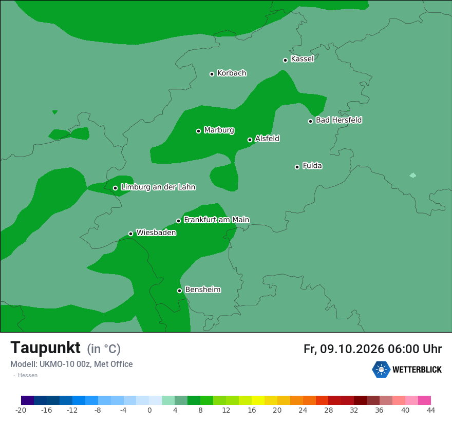 Modellkarte UKMO – td – he