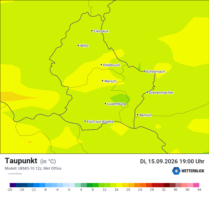 Modellkarte UKMO – td – luxemburg