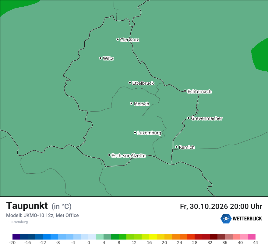 Modellkarte UKMO – td – luxemburg
