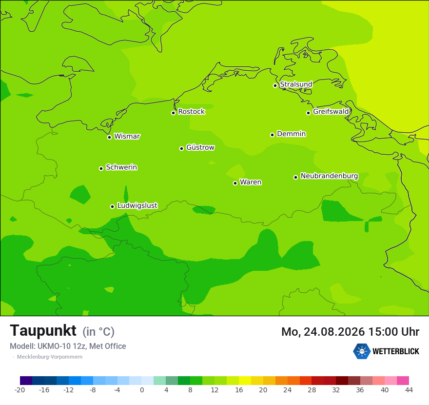Modellkarte UKMO – td – mv