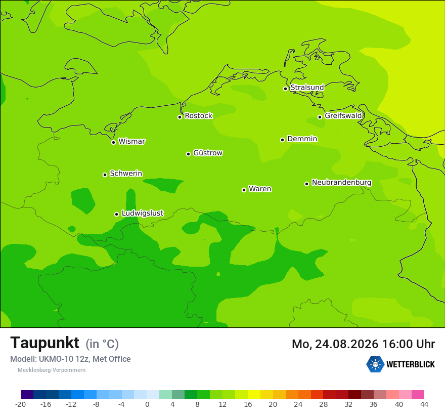 Modellkarte UKMO – td – mv