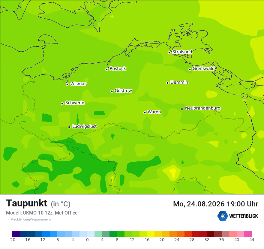 Modellkarte UKMO – td – mv