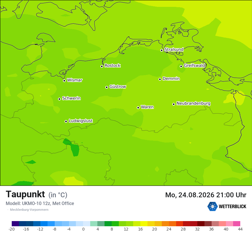 Modellkarte UKMO – td – mv