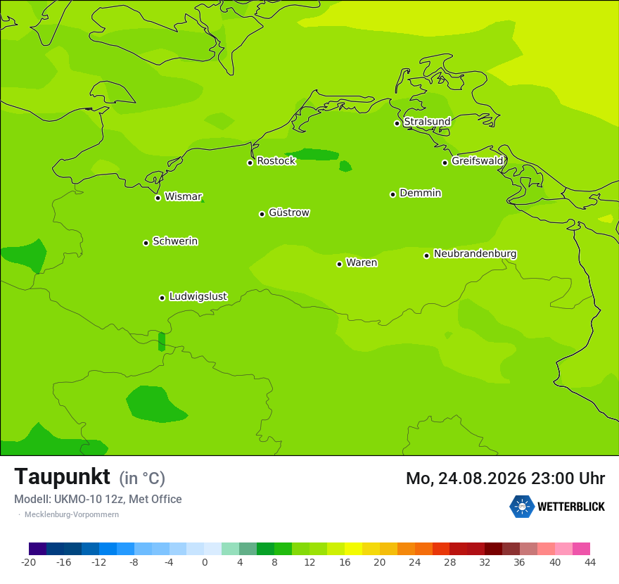 Modellkarte UKMO – td – mv