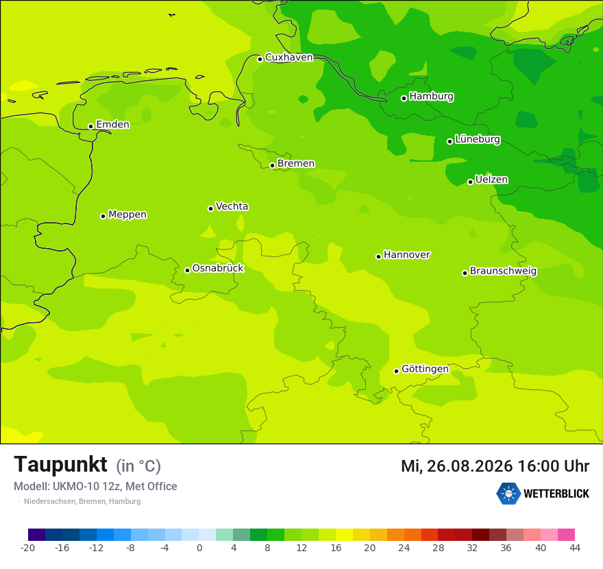 Modellkarte UKMO – td – ni