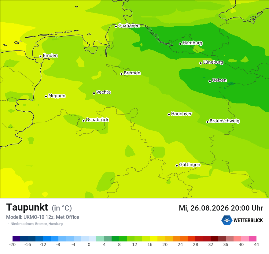 Modellkarte UKMO – td – ni
