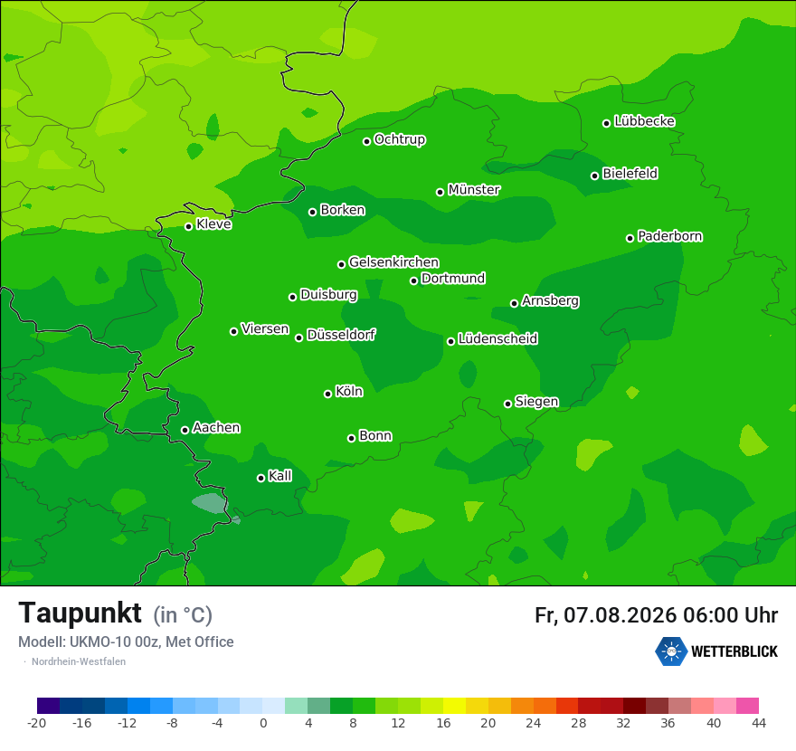 Modellkarte UKMO – td – nrw