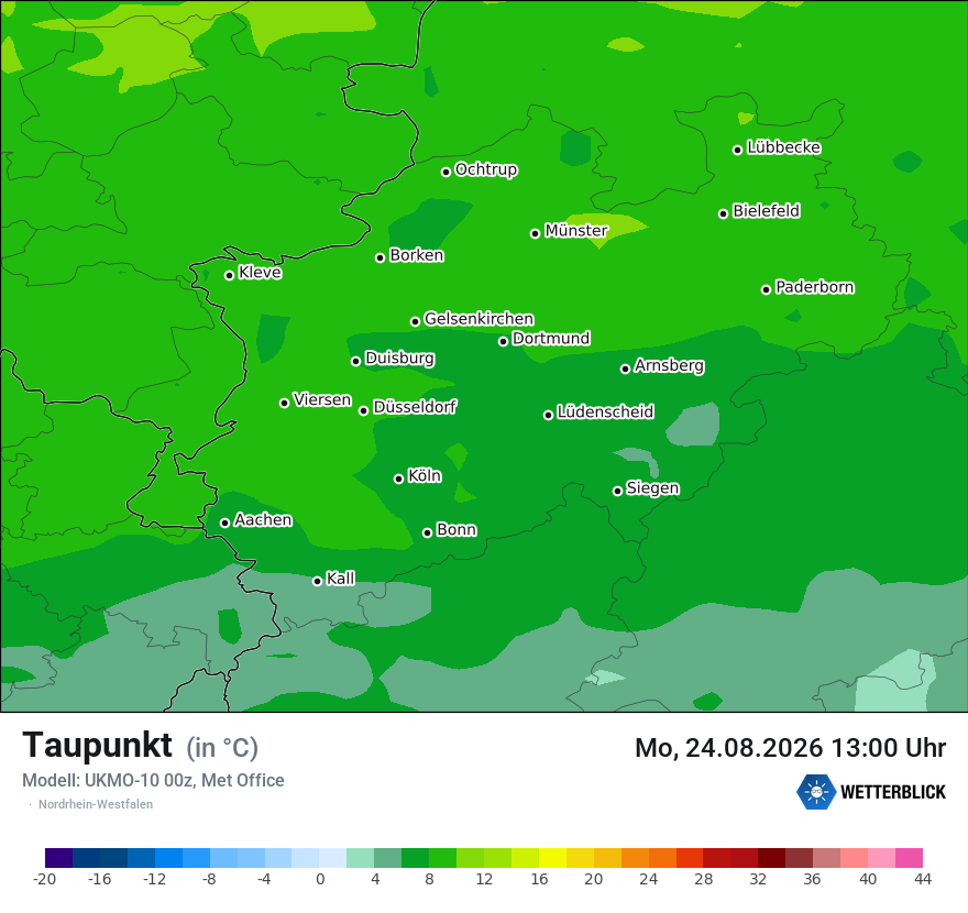 Modellkarte UKMO – td – nrw