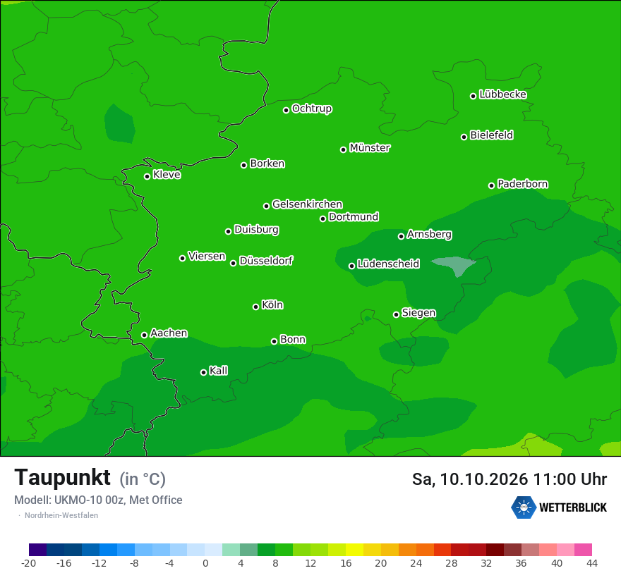 Modellkarte UKMO – td – nrw
