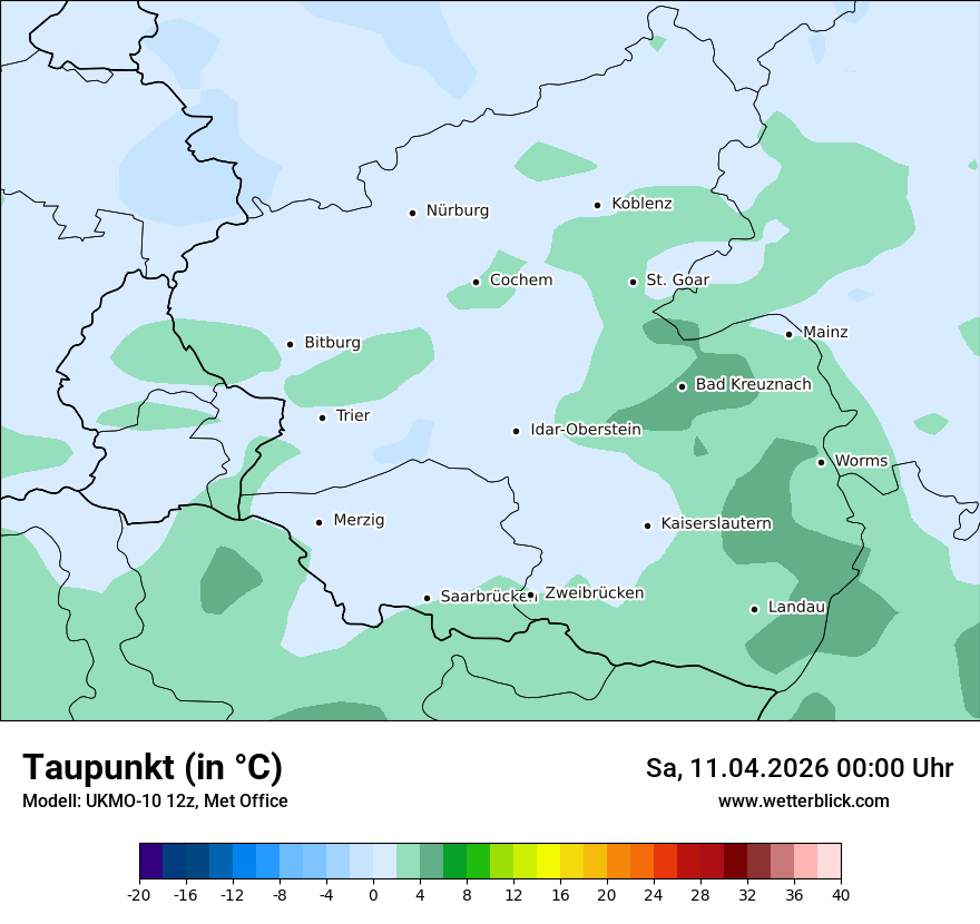 Modellkarte UKMO – td – rp