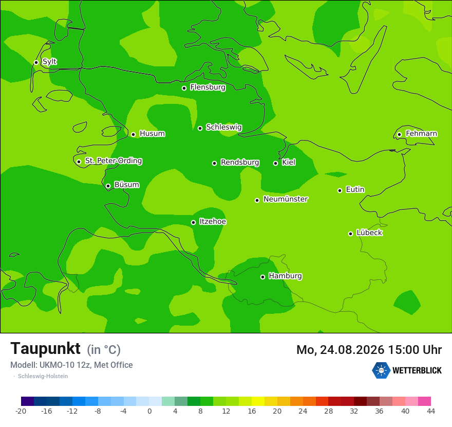 Modellkarte UKMO – td – sh