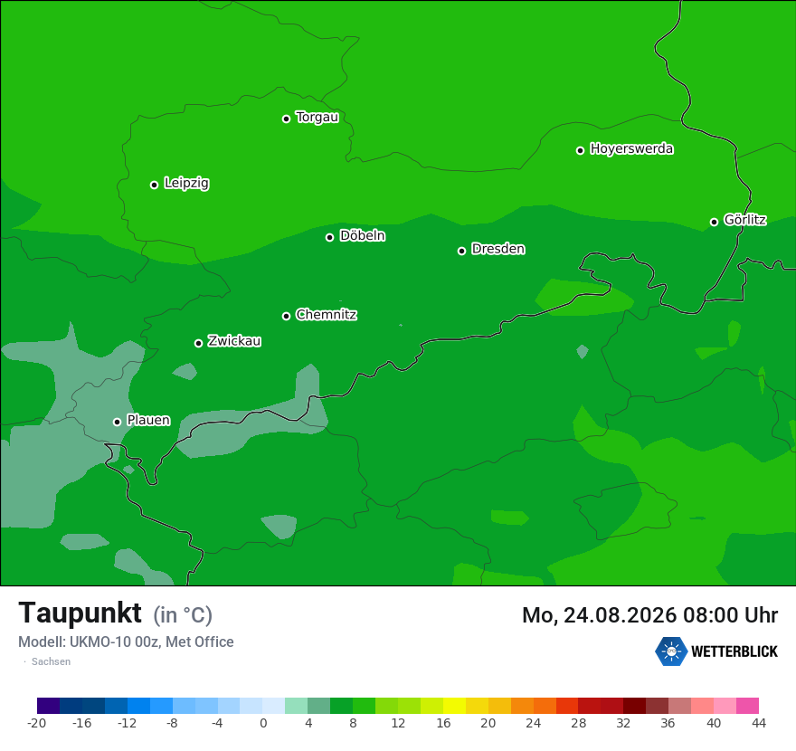 Modellkarte UKMO – td – sn