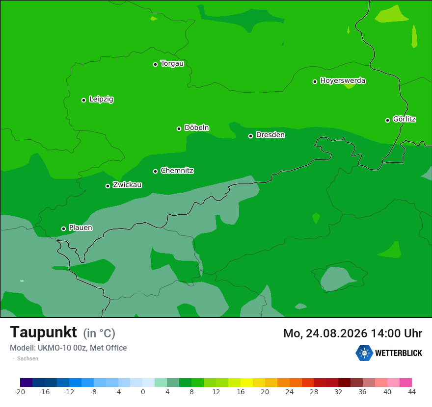 Modellkarte UKMO – td – sn