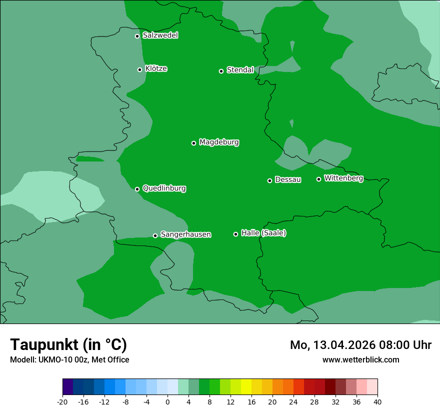 Modellkarte UKMO – td – st