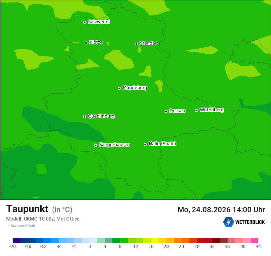 Modellkarte UKMO – td – st