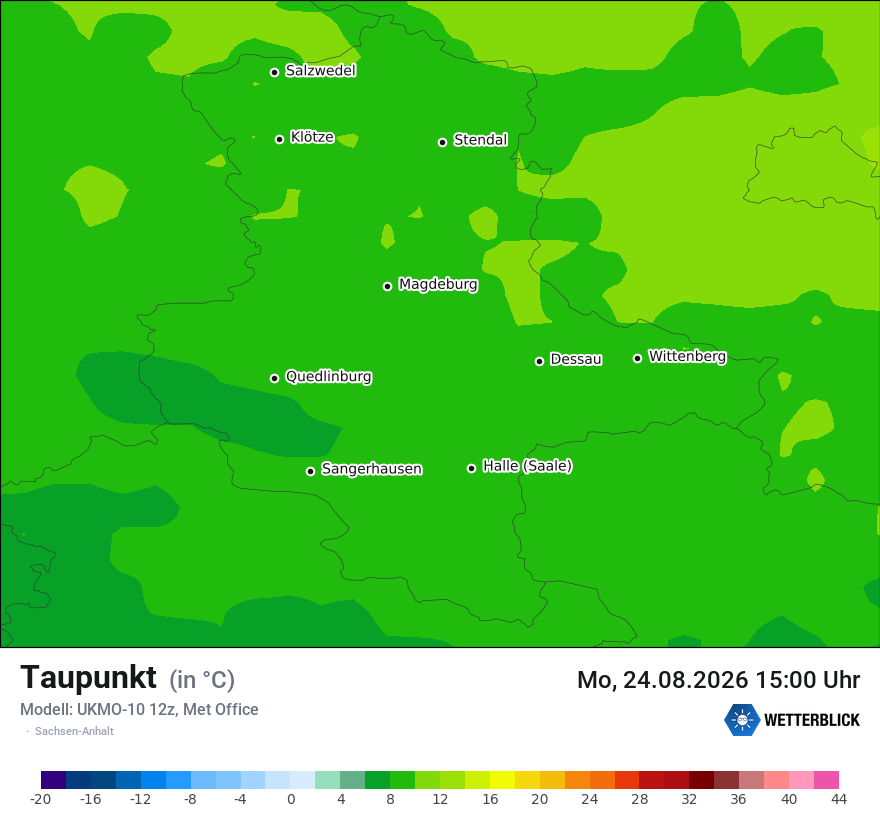 Modellkarte UKMO – td – st