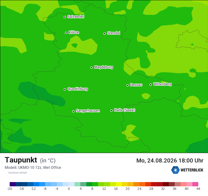 Modellkarte UKMO – td – st