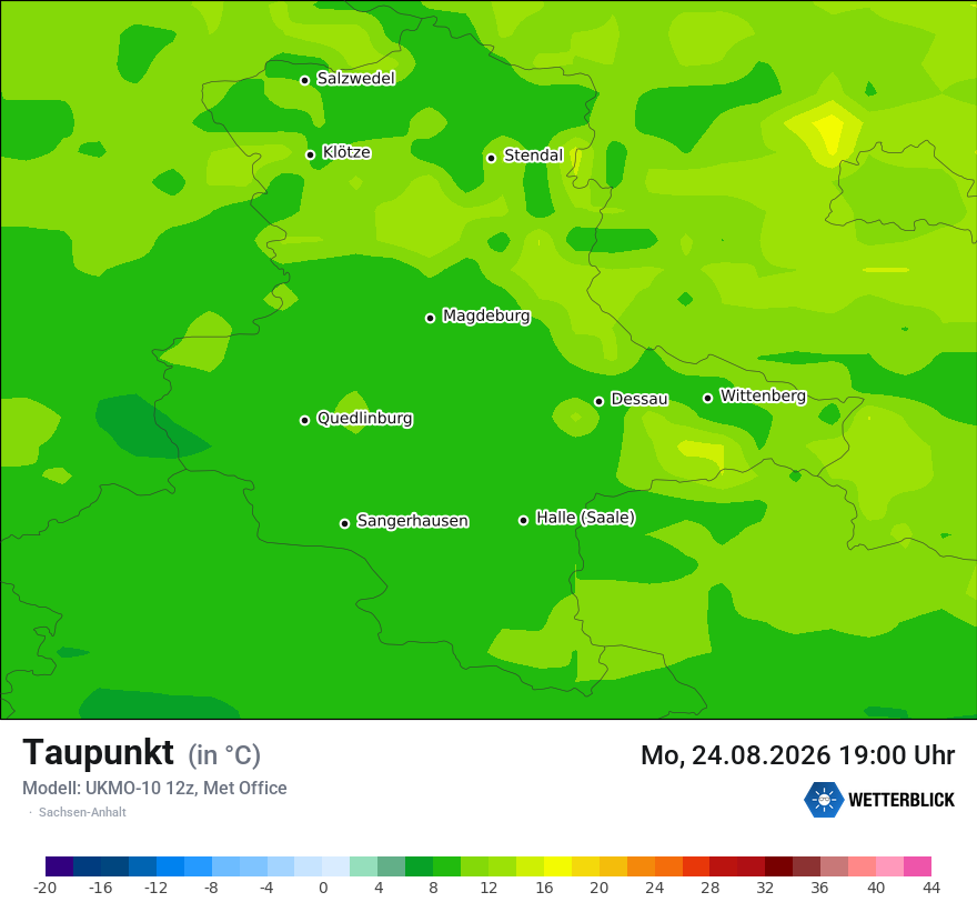 Modellkarte UKMO – td – st