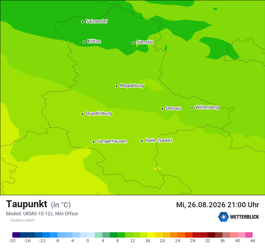 Modellkarte UKMO – td – st