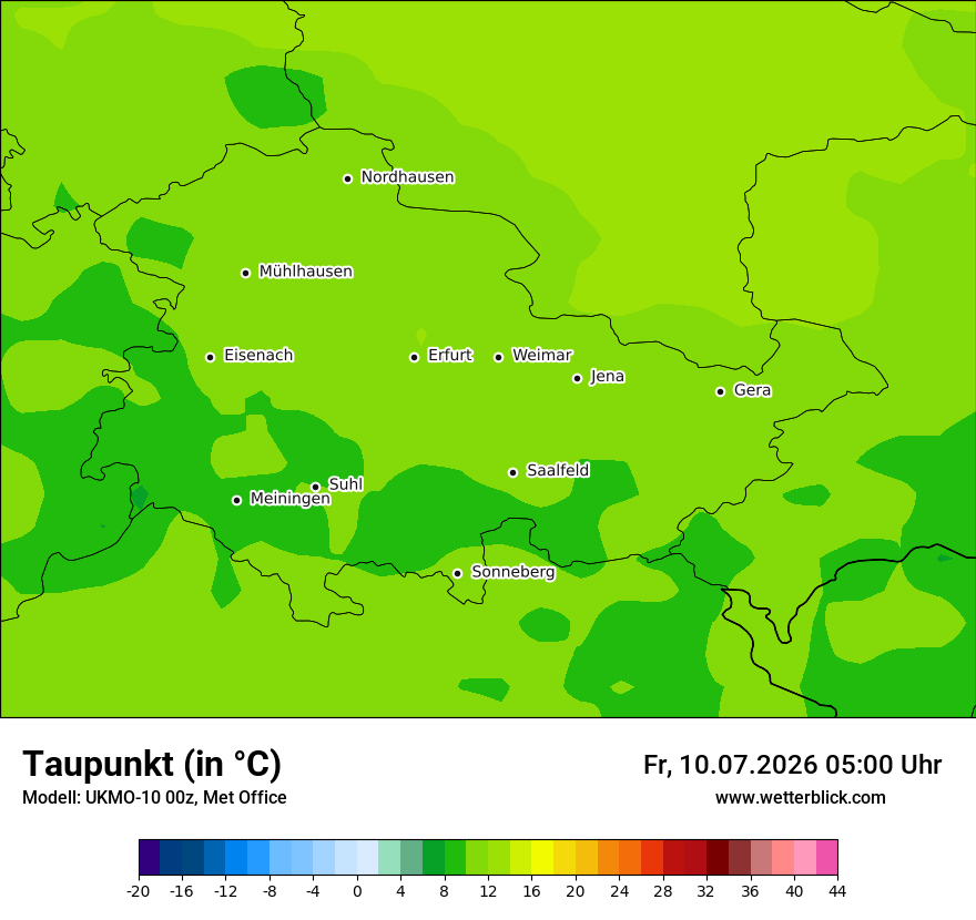 Modellkarte UKMO – td – th