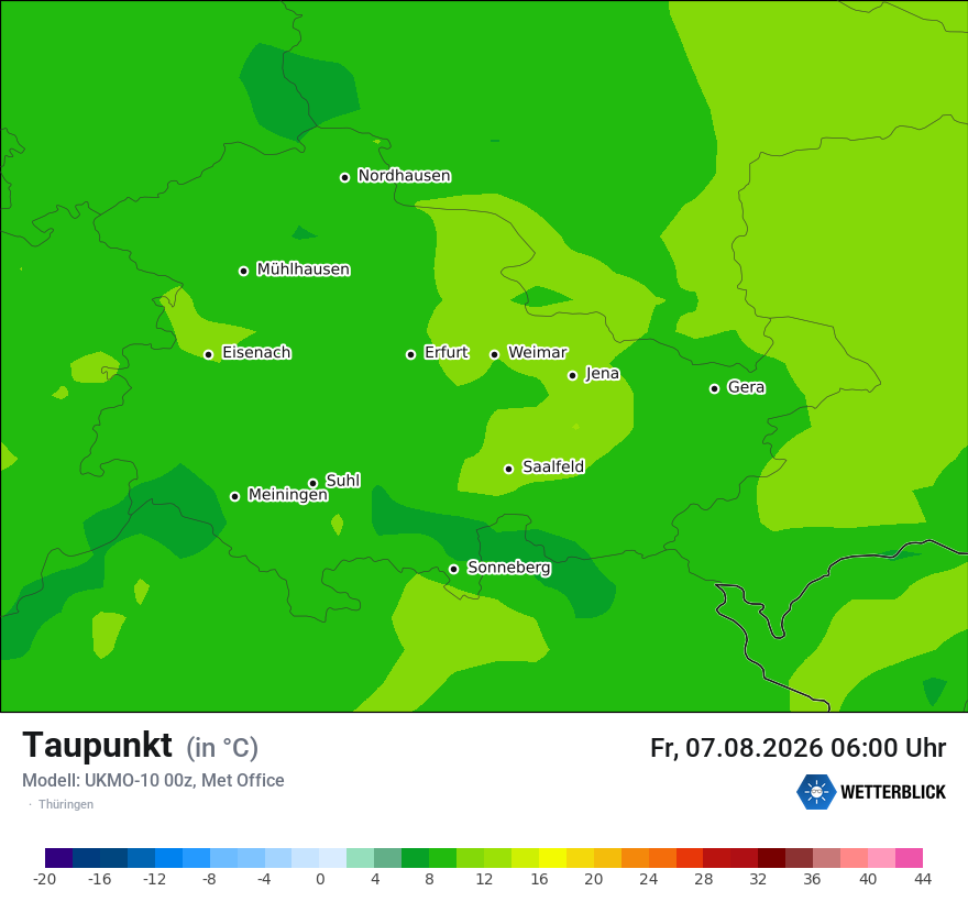 Modellkarte UKMO – td – th