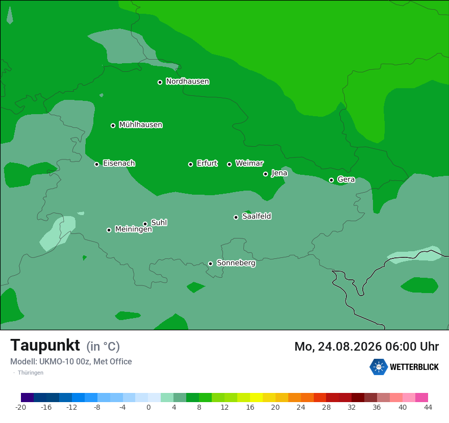 Modellkarte UKMO – td – th