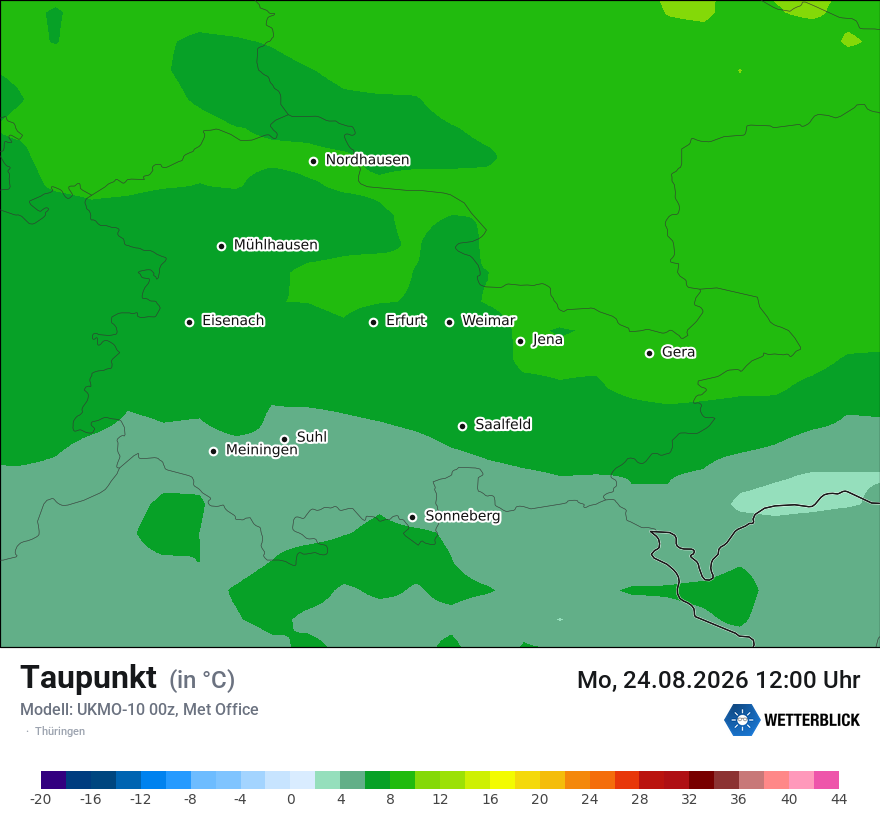 Modellkarte UKMO – td – th