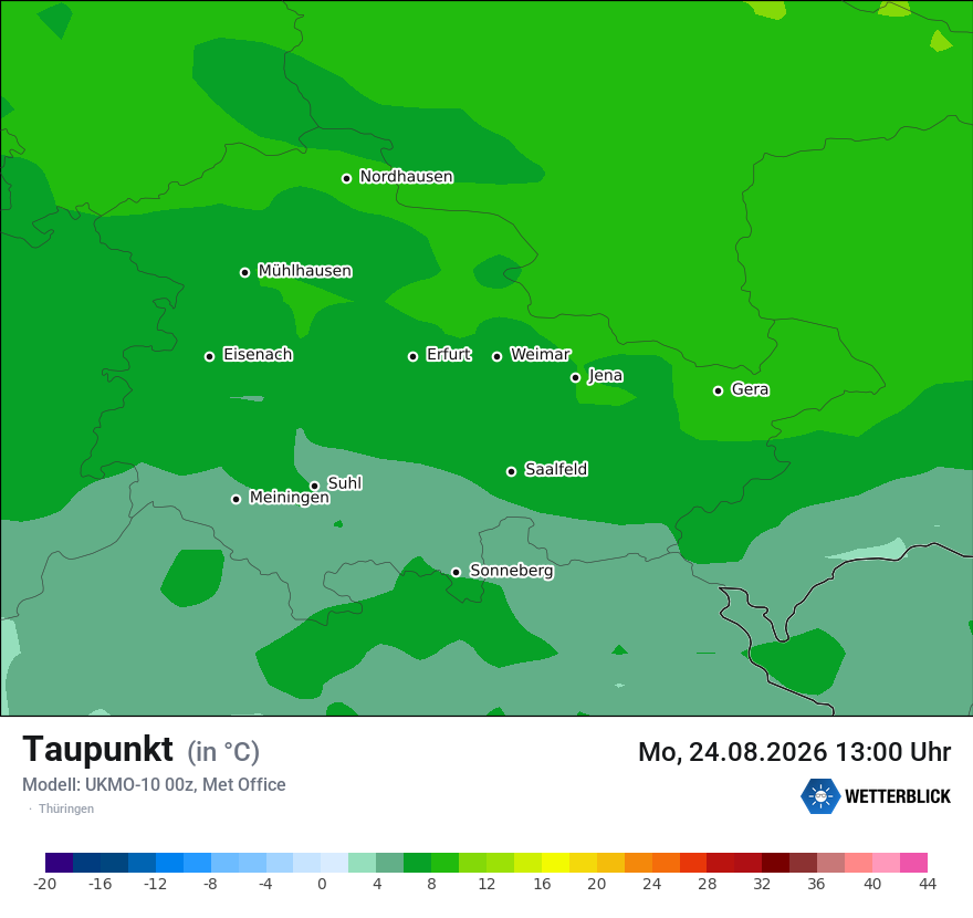 Modellkarte UKMO – td – th