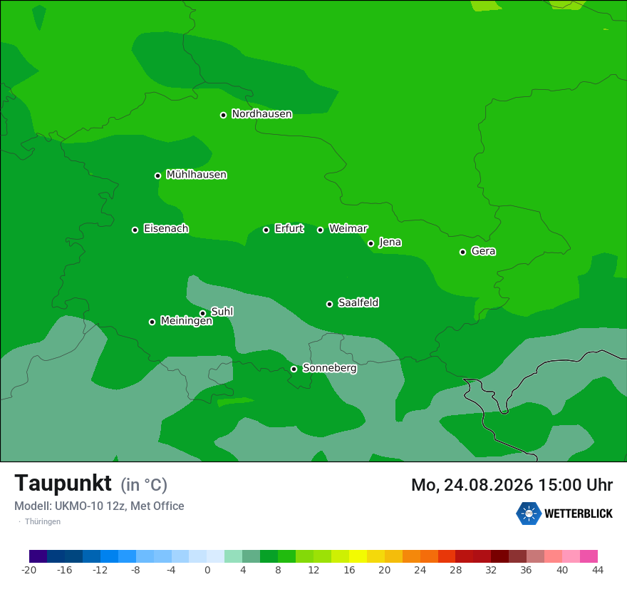 Modellkarte UKMO – td – th
