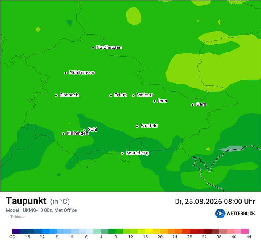 Modellkarte UKMO – td – th