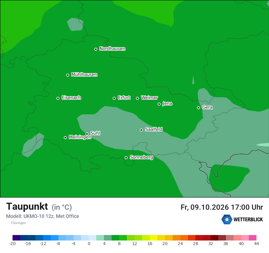 Modellkarte UKMO – td – th