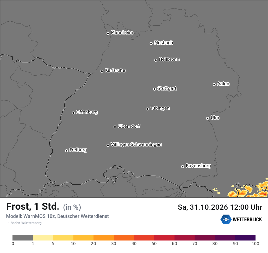 Modellkarte WARNMOS – frost – bw