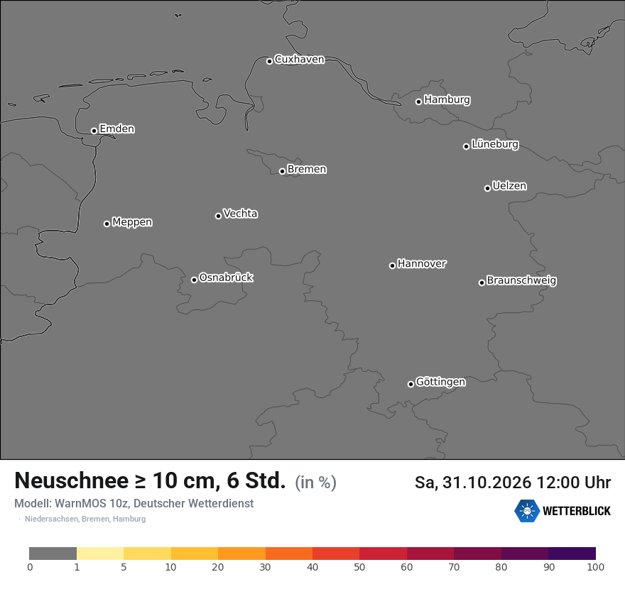Modellkarte WARNMOS – schnee_6h_10 – ni