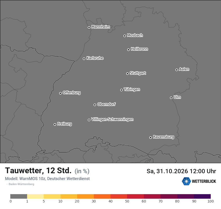Modellkarte WARNMOS – tauwetter – bw