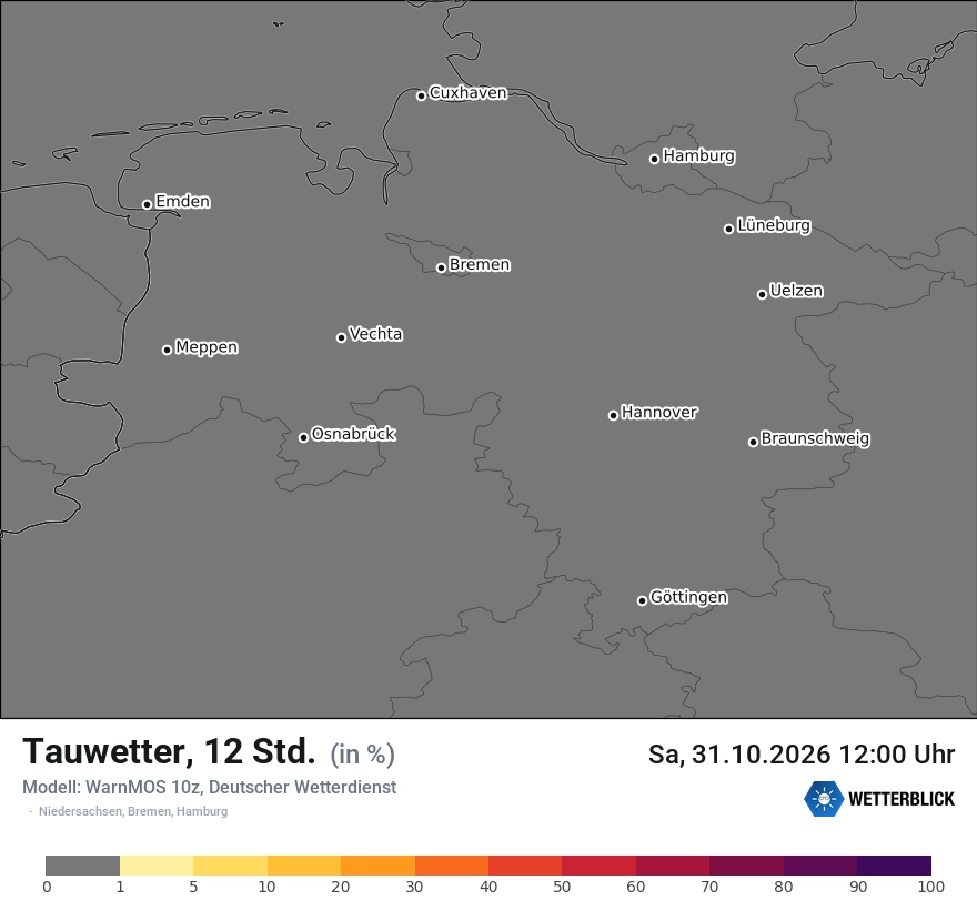 Modellkarte WARNMOS – tauwetter – ni