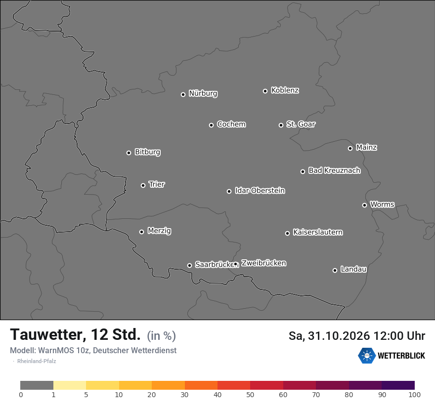 Modellkarte WARNMOS – tauwetter – rp